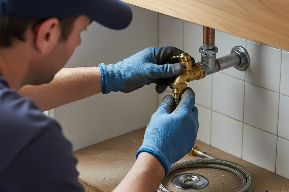 Shutoff valve and fitting work during Burst Pipe Repair in Hulen